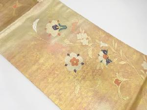 引き箔唐花模様織り出し名古屋帯